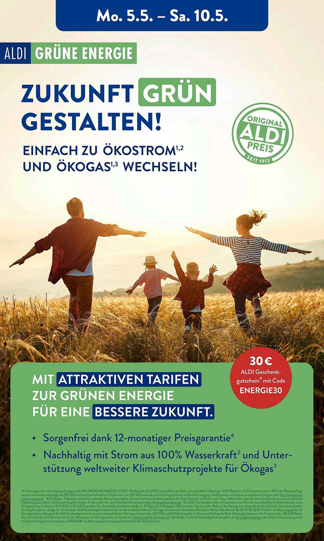 Zukunft GRÜN gestalten! Einfach zu Ökostrom und Ökogas wechseln!