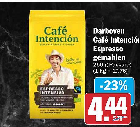 Darboven Café Intención Espresso gemahlen 250 g Packung