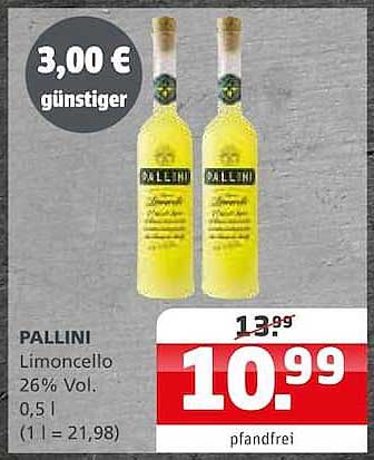 PALLINI Limoncello 26% Vol. 0,5 l (1 l = 21,98)