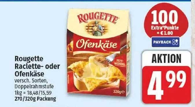 Rougette Raclette- oder Ofenkäse
