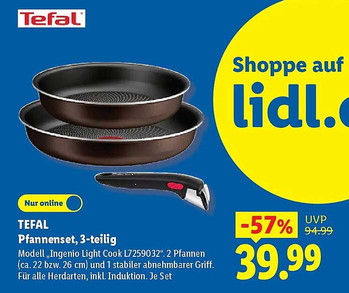 TEFAL Pfannenset, 3-teilig