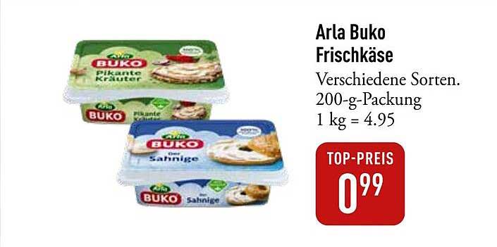 Arla Buko Frischkäse - Verschiedene Sorten, 200-g-Packung