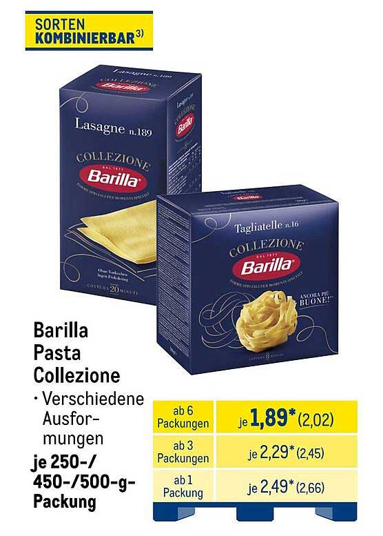 Barilla Pasta Collezione – Verschiedene Ausführungen je 250-/450-/500-g-Packung