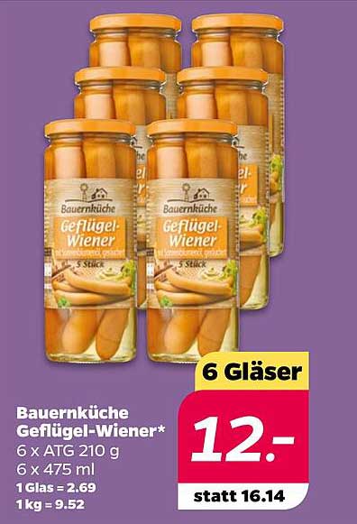 Bauernküche Geflügel-Wiener 6 Gläser