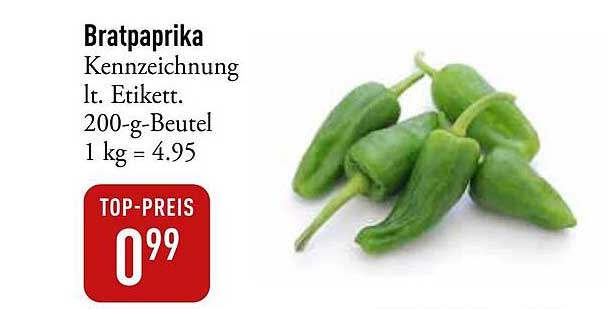 Bratpaprika im 200-g-Beutel zum top Preis!