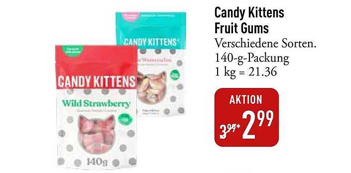 Candy Kittens Fruit Gums - Verschiedene Sorten, 140-g-Packung