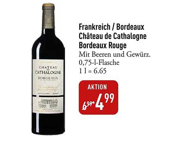 Château de Cathalogne Bordeaux Rouge 0,75-l-Flasche