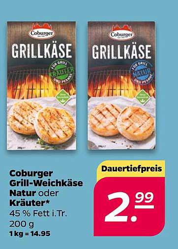 Coburger Grill-Weichkäse Natur oder Kräuter*