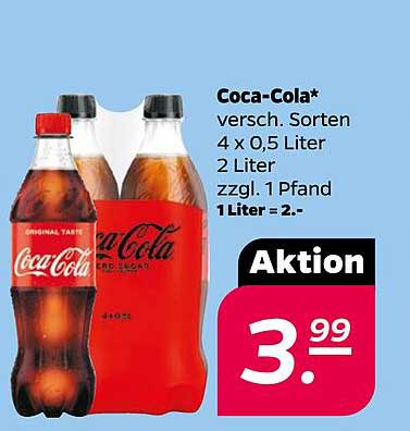 Coca-Cola 4 x 0,5 Liter - Aktionsangebot