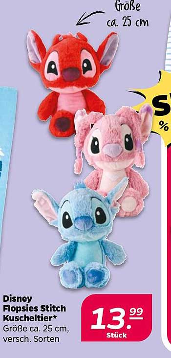 Disney Flopsies Stitch Kuscheltier - Verschiedene Sorten