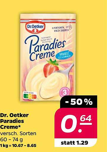 Dr. Oetker Paradies Creme* versch. Sorten 60 - 74 g