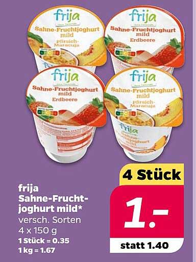 frija Sahne-Fruchtjoghurt mild 4 Stück