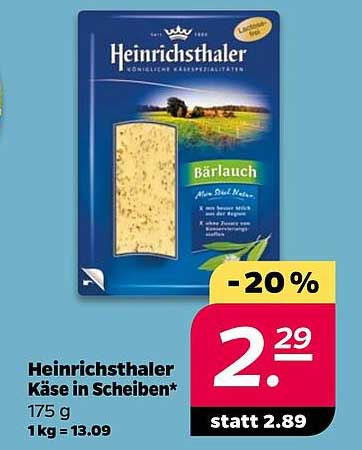 Heinrichsthaler Käse in Scheiben Bärlauch