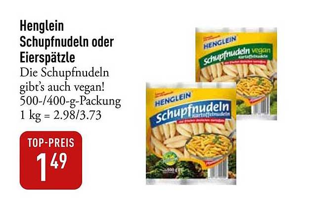 Henglein Schupfnudeln oder Eierspätzle