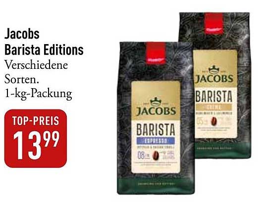 Jacobs Barista Editions Verschiedene Sorten. 1-kg-Packung