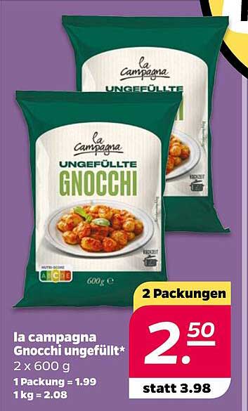 la campagna Gnocchi ungefüllt