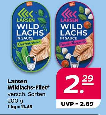 Larsen Wildlachs-Filet in Sauce - Verschiedene Sorten 200 g