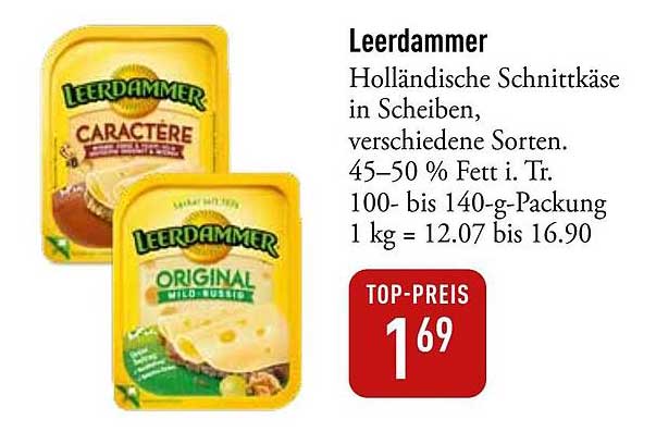 Leerdammer Holländische Schnittkäse in Scheiben