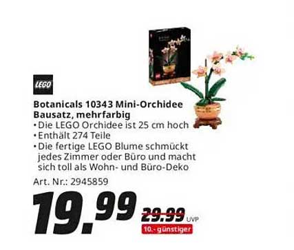 LEGO Botanicals 10343 Mini-Orchidee Bausatz, mehrfarbig