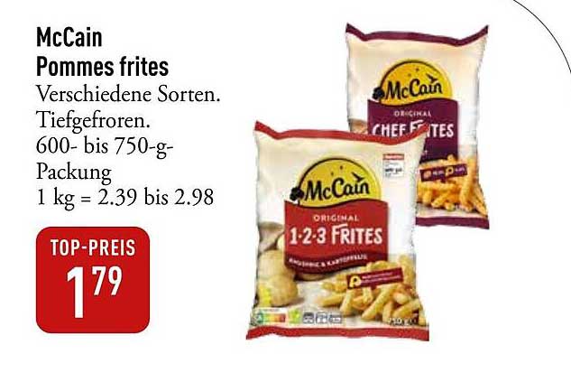 McCain Pommes frites - verschiedene Sorten, tiefgefroren