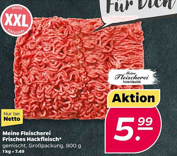 Meine Fleischerei Frisches Hackfleisch, 800 g