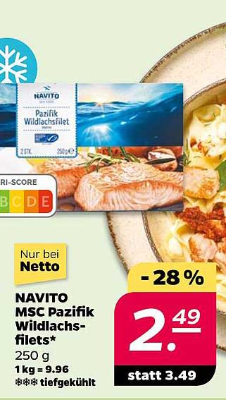 NAVITO MSC Pazifik Wildlachsfilets* 250 g
