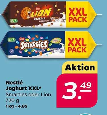 Nestlé Joghurt XXL – Smarties oder Lion 720 g