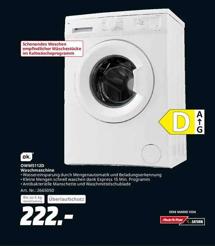 OK. OWM5112D Waschmaschine