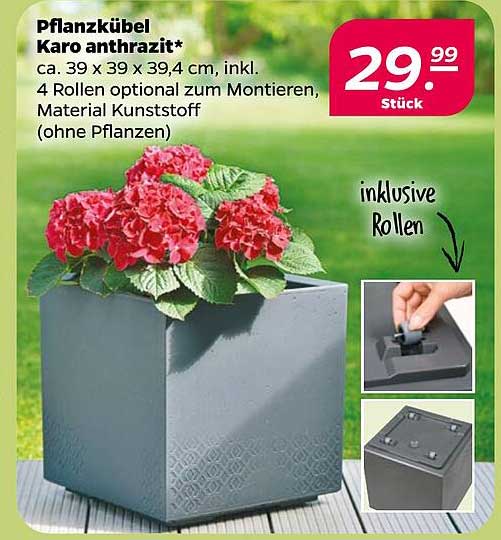 Pflanzkübel Karo anthrazit*