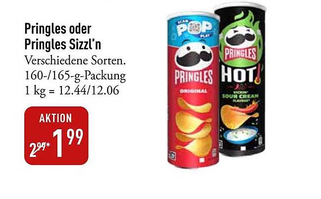 Pringles oder Pringles Sizzl'n - Verschiedene Sorten