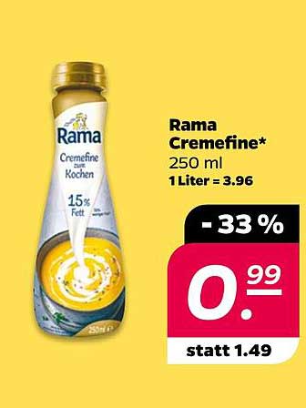 Rama Cremefine 250 ml - 33% Rabatt!