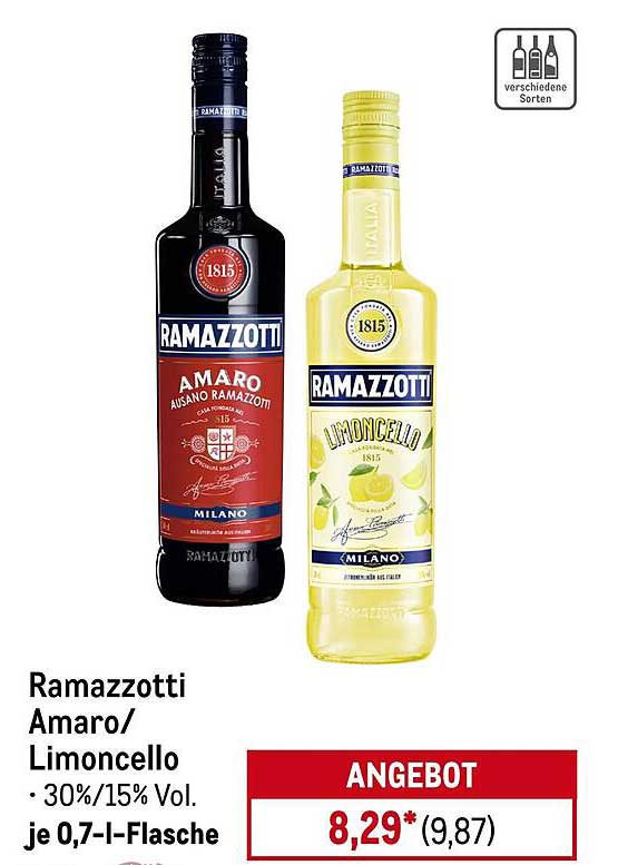 Ramazzotti Amaro/Limoncello 0,7 l - Besonderes Angebot!