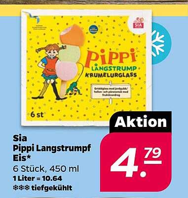 Sia Pippi Langstrumpf Eis – 6 Stück, 450 ml
