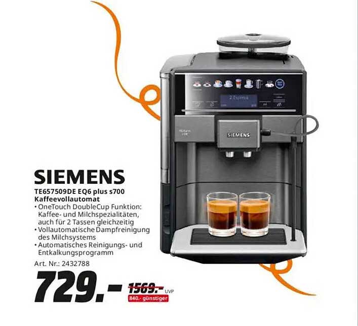 Siemens TE657509DE EQ6 plus s700 Kaffeevollautomat