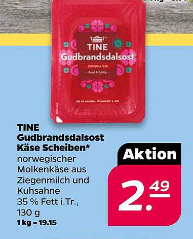 TINE Gudbrandsdalsost Käse Scheiben - Norwegischer Molkenkäse