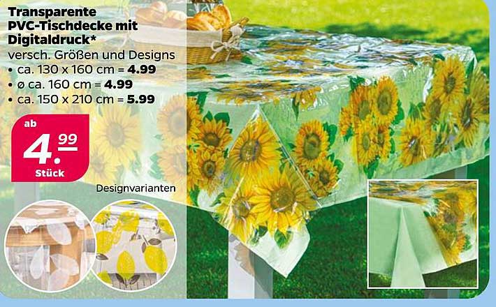 Transparente PVC-Tischdecke mit Digitaldruck