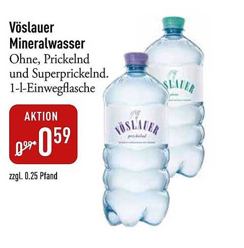 Vöslauer Mineralwasser 1,1-Liter-Einwegflasche - Aktion