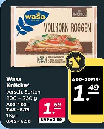 Wasa Knäckebrot Vollkorn Roggen - Knuspriger Genuss