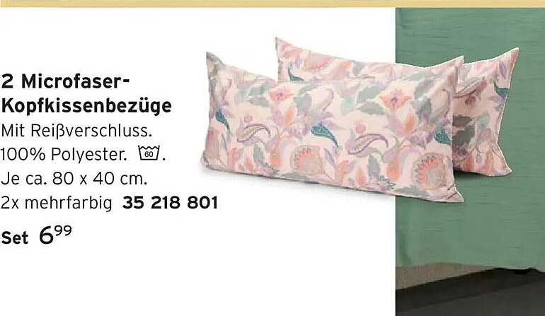 2 Microfaser-Kopfkissenbezüge