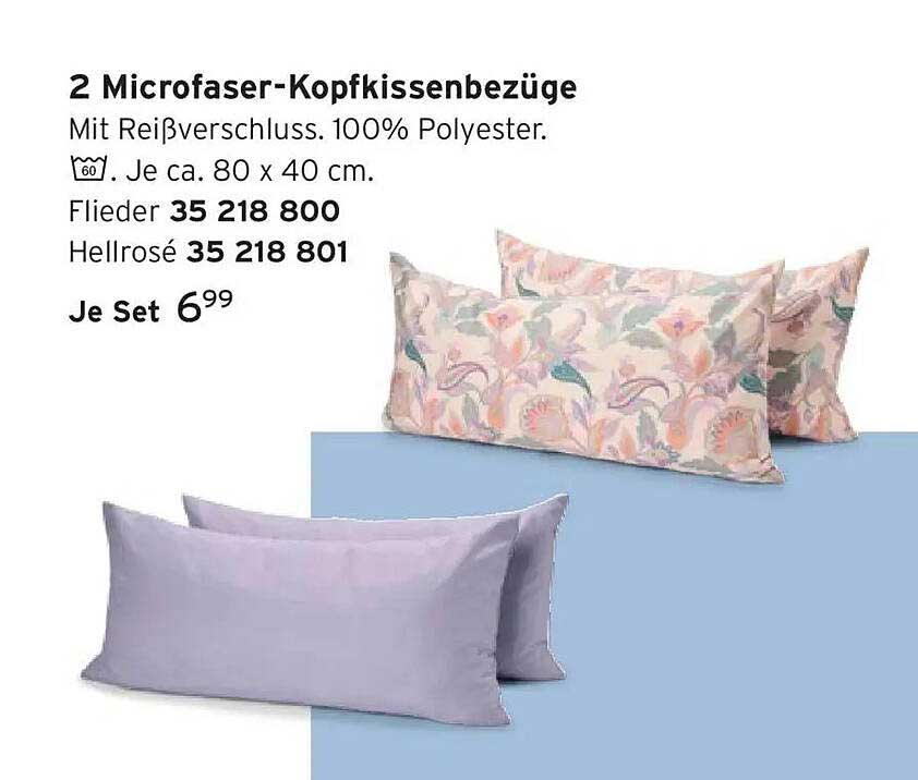2 Microfaser-Kopfkissenbezüge