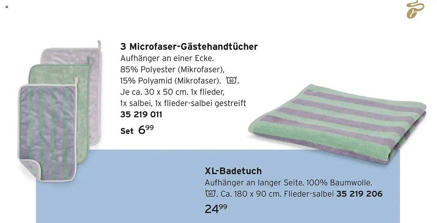 3 Microfaser-Gästehandtücher