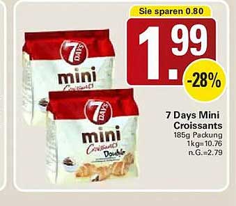 7 Days Mini Croissants 185g Packung