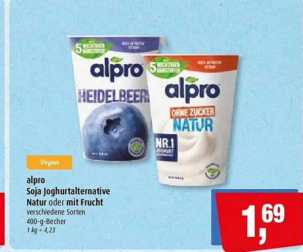 alpro Soja Joghurtalternative Natur oder mit Frucht