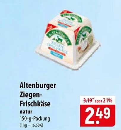 Altenburger Ziegen-Frischkäse natur 150-g-Packung