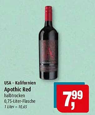 Apothic Red halbtrocken 0,75-Liter-Flasche