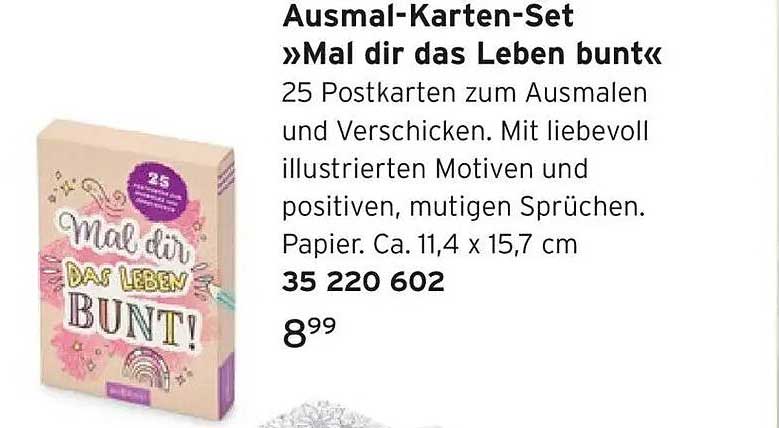 Ausmal-Karten-Set »Mal dir das Leben bunt«