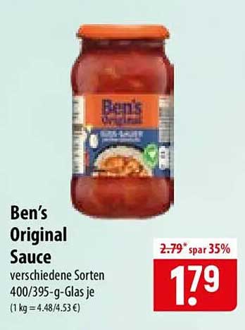 Ben’s Original Sauce verschiedene Sorten 400/395-g-Glas je