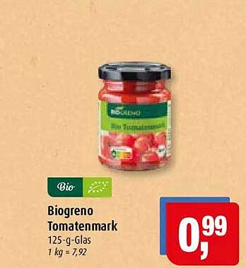 Biogreno Tomatenmark 125-g-Glas 1 kg = 7,92