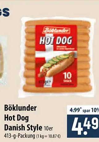 Böklunder Hot Dog Danish Style 10er