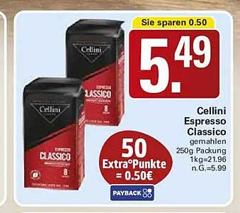 Cellini Espresso Classico gemahlen